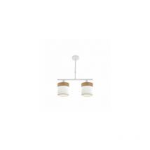 Fabrilamp - Cloe Lampada 2xe14 Bianco/bianco-legno chiaro Regx43x14 cm