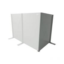 Manorga - Cloison autostable acier Ral 7035 hauteur 1,5m largeur 1,2m et poteau angle