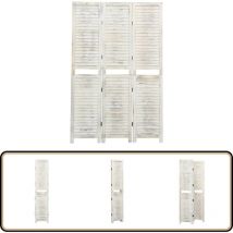 Cloison de séparation 3 panneaux Blanc antique 105x165 cm Bois - Cloison De Séparation - Écran Pliable - Écran D'intimité - Cloison Amovible