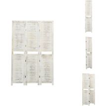 Cloison de séparation 3 panneaux Blanc antique 105x165 cm Bois - Cloison De Séparation - Écran Pliable - Écran D'intimité - Cloison Amovible