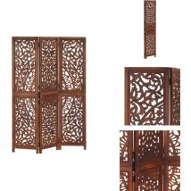 Cloison de séparation 3 panneaux Marron 120x165cm Bois manguier - Cloison De Séparation - Partition Murale - Écran Décoratif - Meuble Pliable