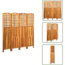 Cloison de séparation 4 panneaux 161x2x170 cm Bois d'acacia - Cloison De Séparation - Cloison Pliable - Écran D'intimité - Décoration Intérieure