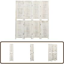 Cloison de séparation 4 panneaux Blanc antique 140x165 cm Bois - Cloison De Séparation - Écran Pliable - Écran D'intimité - Cloison Amovible