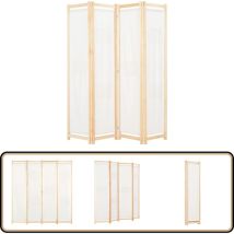 Cloison de séparation 4 panneaux Crème 160x170x4 cm Tissu - Cloison De Séparation - Pare-vue - Cloison Pliable - Cloison Décorative - Séparation Pièce