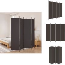 Cloison de séparation 4 panneaux Marron 200x200 cm Tissu - Cloison De Séparation - Écran De Confidentialité - Séparateur De Pièce - Rideau Partition