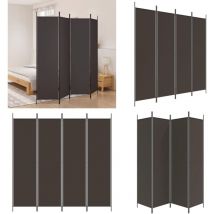 Cloison de séparation 4 panneaux Marron 200x200 cm Tissu - Cloison De Séparation - Écran De Confidentialité - Séparateur De Pièce - Rideau Partition