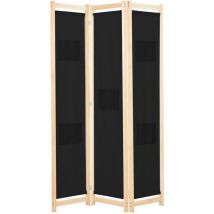 Prolenta Premium - Fimei Cloison De Séparation 3 Panneaux Noir 120x170x4 Cm Tissu