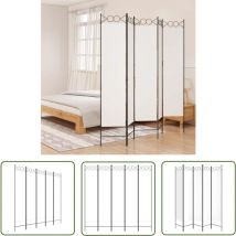Maison Chic - The Living Store Cloison de séparation 5 panneaux Blanc 200x200 cm Tissu - Cloison De Séparation - Écran De Confidentialité