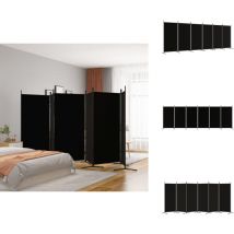 Cloison de séparation 6 panneaux Noir 520x180 cm Tissu - Cloison De Séparation - Écran De Confidentialité - Séparateur De Pièce - Rideau Partition