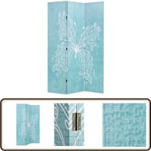 Cloison de séparation pliable 120 x 170 cm Papillon Bleu - Cloison De Séparation - Paravent - Écran De Dressing - Décoration Murale - Séparation
