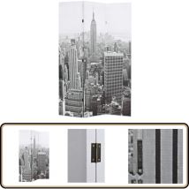 Cloison de séparation pliable 120x170 cm New York Noir et blanc - Cloison De Séparation - Écran De Séparation - Divan D'intérieur - Décoration Murale