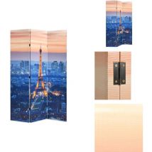 Cloison de séparation pliable 120x170 cm Paris la nuit - Cloison De Séparation - Écran De Dressing - Cloison Amovible - Décoration Murale - Vue Sur