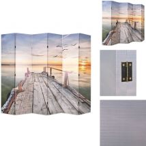 Cloison de séparation pliable 228 x 170 cm Lac - Cloison De Séparation - Paravent - Écran De Dressing - Décoration Murale - Séparation D'espaces