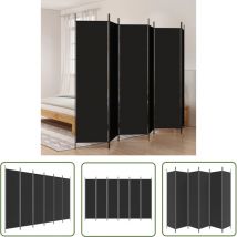 Furniture Limited - Cloison de séparation 6 panneaux Noir 300x200