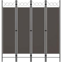 Lexlife - Cloison de séparation amovible 4 panneaux Pliable en tissu - Déco Gris - 160 x 180 cm