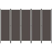 Lexlife - Cloison de séparation amovible 5 panneaux 250 x 180 cm - Gris