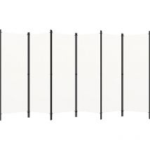 Cloison de séparation amovible 6 panneaux LEXLIFE - 300 x 180 cm - Blanc crème