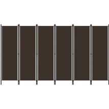 Lexlife - Cloison de séparation amovible 6 panneaux 300 x 180 cm - Marron
