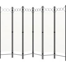 Lexlife - Cloison de séparation amovible 6 panneaux Pliable en tissu - Déco Blanc - 240 x 180 cm