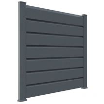 Kit cloture - Lame 16cm - pvc Gris - lg: 6m x h: 0m82 - Closea