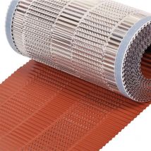 Closoir de faîtage tout aluminium 400 mm x 10 ml rouge souple ventilé - Ral 8004