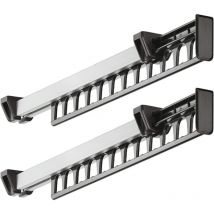 Clothes Rack Wardrobe Closet Pull Out Sliding Hanger Coat Rack Stand for 12 Hangers Length 312mm Pack of 2