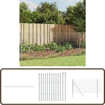 Clôture à mailles losangées argenté 0,8x25 m - Clôture - Clôture Métallique - Clôture Jardin - Clôture Rigide - Clôture Cyclique