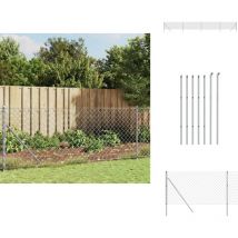 Clôture à mailles losangées argenté 1x10 m - Clôture Métallique - Clôture Jardin - Clôture Rigide - Clôture Sécurité - Clôture Design