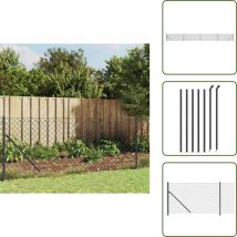 Clôture à mailles losangées avec bride anthracite 0,8x10 m - Clôture - Clôture Cyclique - Clôture Métalliques - Clôture Jardin - Clôture Anthracite