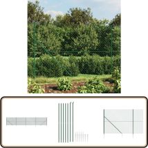 Clôture à mailles losangées avec piquet d'ancrage vert 1,8x10 m - Clôture - Clôture Grillagée - Clôture Cyclique - Clôture Jardin - Clôture Verte