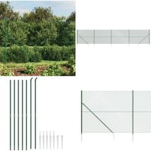 Clôture à mailles losangées avec piquet d'ancrage vert 1,8x10 m - Clôture - Clôture Grillagée - Clôture Cyclique - Clôture Jardin - Clôture Verte