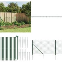 Clôture à mailles losangées avec piquet d'ancrage vert 1x25 m - Clôture - Clôture Grillagée - Clôture Cyclique - Clôture Jardin - Clôture Verte