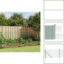 Clôture à mailles losangées avec piquet d'ancrage vert 1x25 m - Clôture - Clôture Grillagée - Clôture Cyclique - Clôture Jardin - Clôture Verte