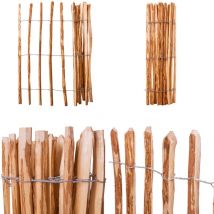 Clôture à piquets Bois de noisetier 120x250 cm - Clôture Bois - Clôture Jardin - Clôture Design - Clôture Esthétique - Clôture Naturelle - Home &