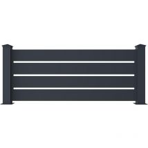 Vente-unique - Clôture à poser ajourée H80.3 x L188.6 cm en aluminium anthracite - primo