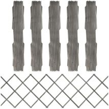 Decdeal - Clôture à treillis 5 pcs Gris Bois de sapin massif 180x60 cm