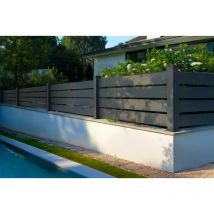 Casanoov - Panneau de clôture aluminium 1.9m ajourée vogel H.90 cm - Kit complet