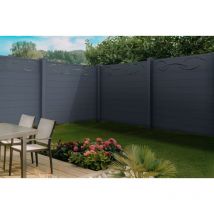 Casanoov - Panneau de clôture aluminium 1.9m semi-ajourée life H.170 cm - Kit complet