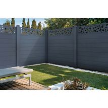 Casanoov - Panneau de clôture aluminium 1.9m semi-ajourée sunny H.170 cm - Kit complet