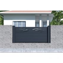 Casanoov - Panneau de clôture aluminium 1.9m semi-ajourée veleta H.90 cm - Kit complet