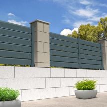 Intersun - Clôture brise-vue 3 lames l 1911 x h 478 mm (Gris anthracite structuré RAL7016ST)