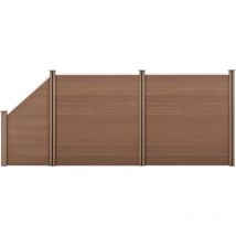 Neu.holz - Clôture Brise Vue Bois Composite Quadratique et Oblique Marron 183 x 451 cm [ ]