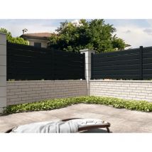 Ombrazur - Clôture Brise vue Gris anthracite l 1911 x h 478 mm 3 lames