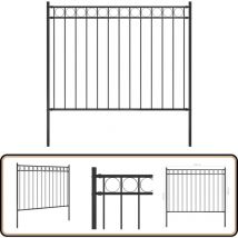 Clôture de jardin Acier 1,7x1,2 m Noir - Clôture Jardin - Clôture Acier - Clôture Decorative - Clôture Privée - Barriere Jardin