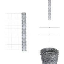 Clôture de jardin Acier galvanisé 50x1,25 m Argenté - Clôture De Jardin - Clôture Métal - Clôture Rigide - Clôture Galvanisée - Clôture Pour Animaux