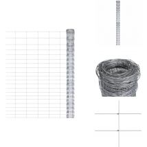 Clôture de jardin Acier galvanisé 50x1,25 m Argenté - Clôture De Jardin - Clôture Métallique - Clôture Rigide - Clôture Grillagée - Clôture Poule