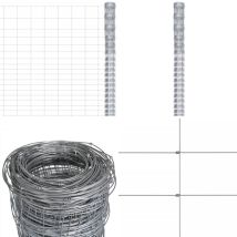 Clôture de jardin Acier galvanisé 50x1,25 m Argenté - Clôture De Jardin - Clôture Métallique - Clôture Rigide - Clôture En Acier - Clôture Galvanisée