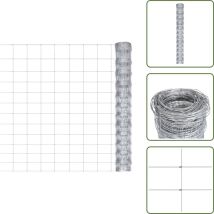 Clôture de jardin Acier galvanisé 50x1,25 m Argenté - Clôture Jardin - Clôture Métal - Clôture Rigide - Clôture Galvanisée - Clôture Animale