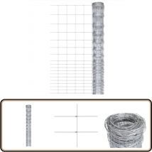 Clôture de jardin Acier galvanisé 50x1,5 m Argenté - Clôture Jardin - Clôture Métal - Clôture Rigide - Clôture Galvanisée - Clôture Animale