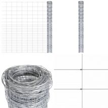 Clôture de jardin Acier galvanisé 50x1,6 m Argenté - Clôture De Jardin - Clôture Métalliques - Clôture Rigide - Clôture Galvanisée - Clôture Pour
